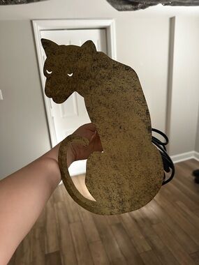 Gold Cat Wall Decor LED Light - Decorative Art Deco